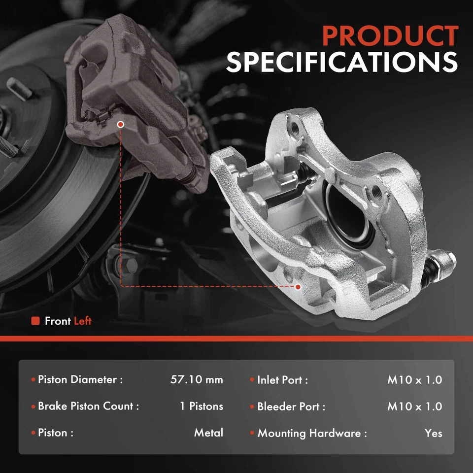 2 передних тормозных суппорта с кронштейном для Nissan Versa 07-12 Cube 09-14 Tiida 12-16 - Изображение 2 из 4