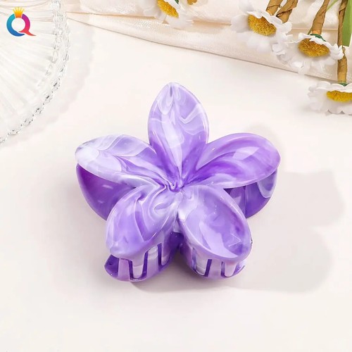 Hawaiian Style Flower Hair Clips, 2-Pack Marble Claws for Thin Hair, Beach Acces - Picture 33 of 71