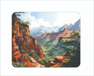 Grand Canyon National Park Mouse Pad Watercolor Painting Art 7 3/4 x 9''