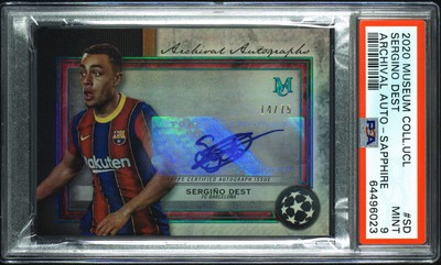 2020-21 Topps Museum Collection Sergino Dest Archival Auto /75 PSA 