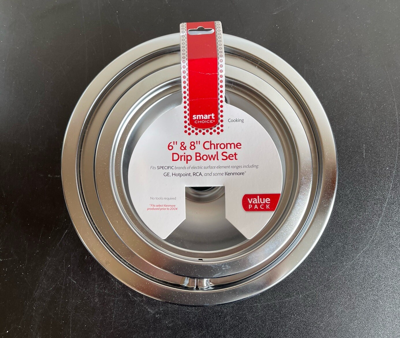 Smart Choice-NEW- Drip Pan (Chrome) Universal Electric Range