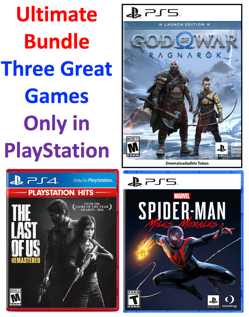 🔥2022 Sony PlayStation 5 PS5 Disk Console Ultimate Holiday Bundle Three  Games🔥