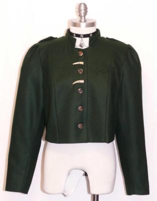 DIRNDL TRACHT / GREEN ~ WOOL German Women Hunting Shooting Riding JACKET 42 8 S