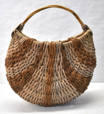 Woven Basket Accessory Weave One Handle Half-Circle Design 14'' W x 11''