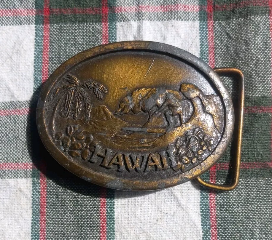 ハムアンドサム HAM&SAM ブリキ 完動品 ビンテージ アンティーク 米国 Vintage 1977 HAWAII Surfer Rare Indiana Metal Craft Brass
