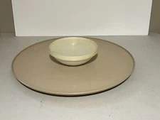 Vintage Tupperware Veggie/Chip and Dip Tray- Tan 492