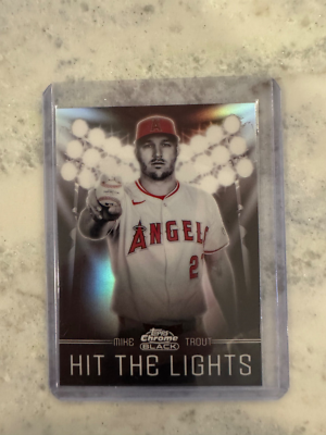 2025 Topps Chrome Black HTL-1 Mike Trout Hit The Lights Case Hit 