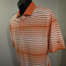 Nike Golf Polo Tour Performance Dri Fit Striped Short Sleeve Mens Size Large