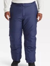 All in Motion Mens Size 4x Snow Pants Insulated Wind Water Resistant Navy Blue