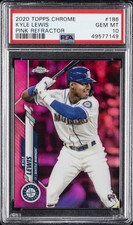 2020 TOPPS CHROME PINK REFRACTOR #186 KYLE LEWIS ROOKIE RC PSA 10