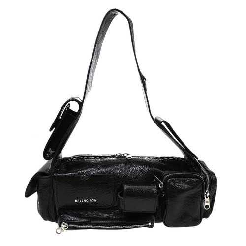 Balenciaga Black Leather Superbusy Shoulder Bag 762516.1000N.568008 NQ09728