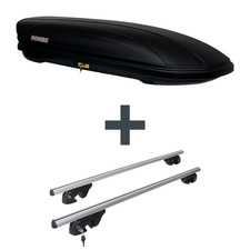 Dachbox Menabo Marathon 460 + Dachträger Menabo Sherman für Opel Antara L07 Top
