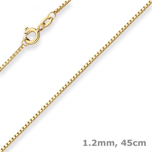 1,2Mm Veneziakette Goldkette Collier Halskette Aus 333 Gold Gelbgold 45Cm-image