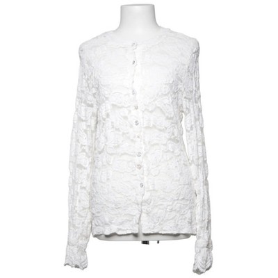 Strickjacke, Damen, Größe: M, Weiß, Elasthan/Polyester, Blumen, Spitze #U4y