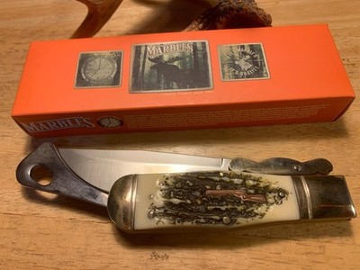 Marbles Imitation Stag Safety Folder 6 1/4'' Pocket Knife MR416