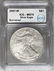 2007-W Burnished American Silver Eagle $1 MS70 ICG West Point .999 Fine Bullion