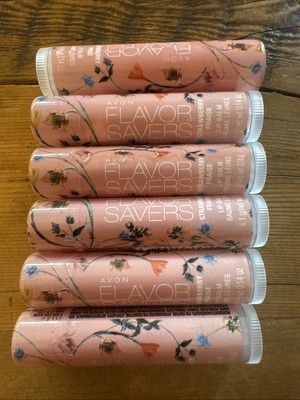 Avon FLAVOR SAVERS 6 Strawberry Fraise Lip Balm New Sealed