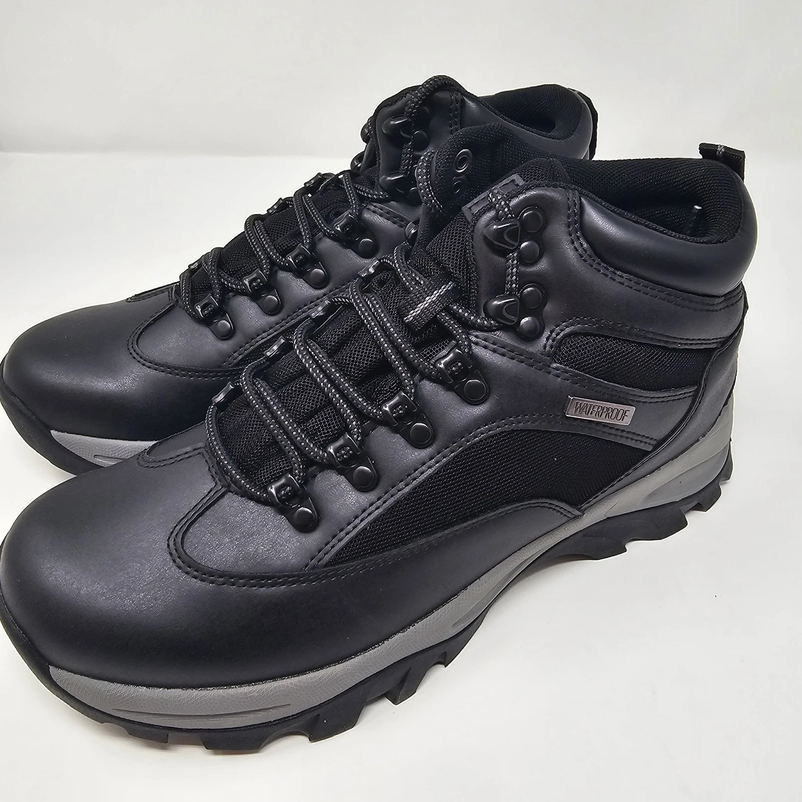 CC-Los Men's Waterproof Hiking Boots Outdoor Relaxed Fit Light, Black, Size 8 US