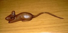 hand carved wooden mouse in walnut