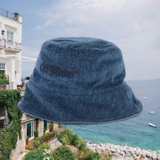 Off-White Denim Bucket Hat With Embroidered L...