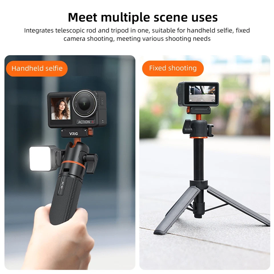 VRIG 360 Portable Selfie Stick Handheld Tripod Stand For Osmo Action 5 Pro / 4 - Image 3 of 4