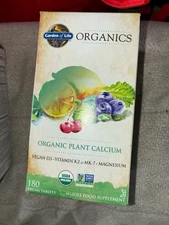 Garden of Life Mykind Organics Calcium Organic Plant Nutrition Supplement 180ct