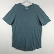 Buck Mason Slub Curved Hem Tee T-Shirt Mens Large Blue Cotton Short Sleeve USA