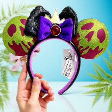 Disney Parks Evil Queen Poison Apple Snow White Minnie Mouse Ears Headband