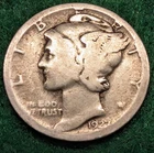 1927D  Mercury Dime 90% Silver.