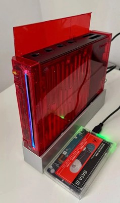 Crystal Red Wii Re-shelled | funktionierendes optisches Laufwerk, 64GB SD, 500GB 2,5'' HDD