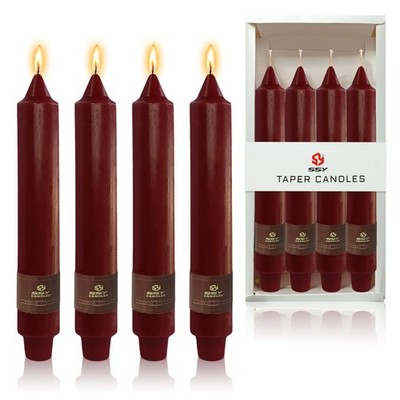 Red Taper Candles Sticks Unscented 9 inch Tapered Candle Ideal as Dinner Smok...