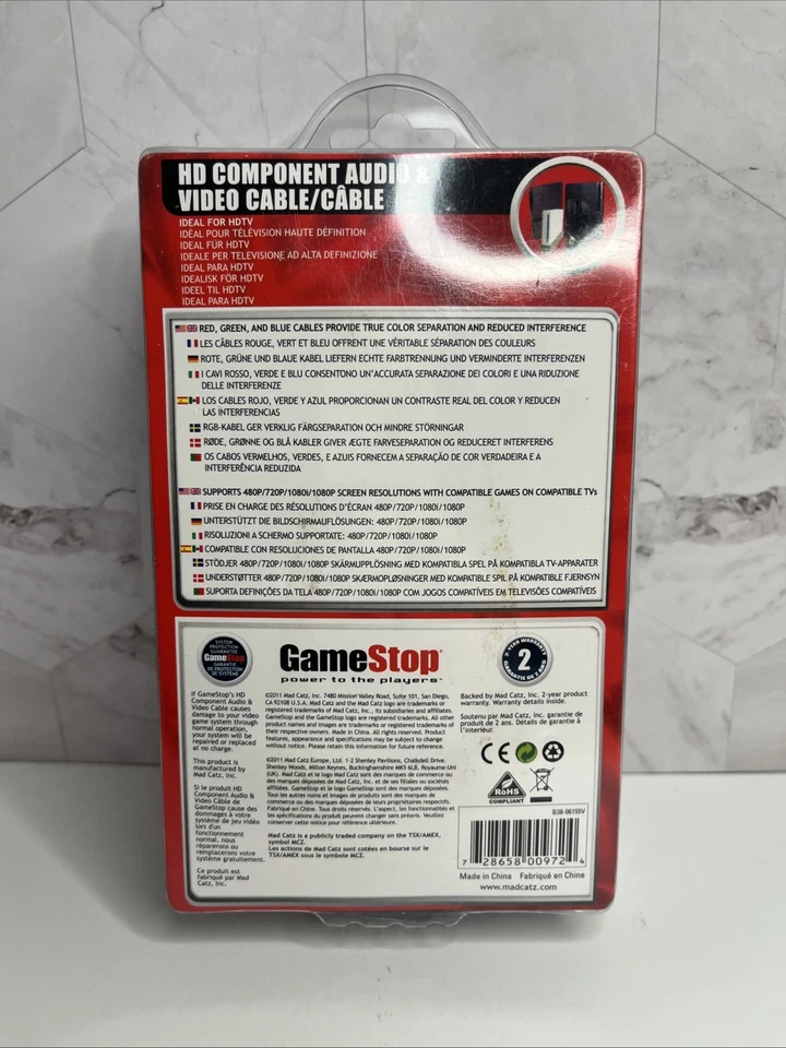 Brand New Gamestop HD Audio & Video Cable Xbox 360 & Xbox Playstation 2, 3 Wii - Image 2 of 2