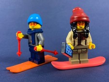 LEGO® Figur Ski Skifahrer Snowboarder Skilehrer Skistöcke MOC Winter Snowboard V