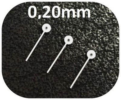 3 kleine Zeiger 0,20mm WEISS 5mm Subdial Chronozeiger ETA G10, Ronda 5040.B