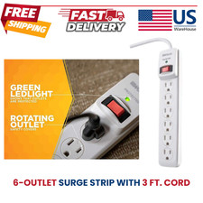 6-Outlet Surge Strip with 3 ft. Cord