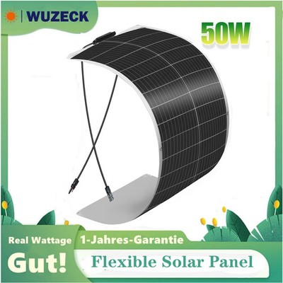 50W Flexibles Solarmodul Solarpanel Monokristallin PV für Wohnmobil Camping DHL