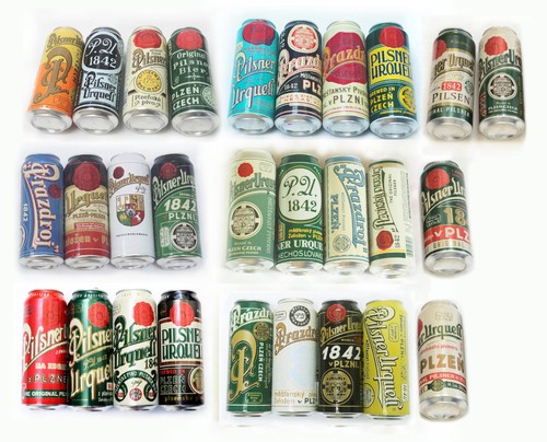 Pilsner Urquell Beer Cans. Limited edition. SET of 28. Empty. USA. 0.5L