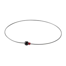 Phiten Rakuwa Wire Necklace Extreme Mirror Ball Twin, Black/Red, 40Cm Relieves 