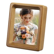 3 x 4" Wood Mini Photo Frames Wooden Finish Picture Frame, Teak Color