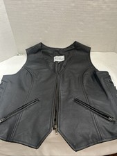genuine leather vest motorcycle Women  s XL Side Laces