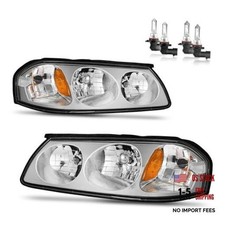 Headlights Assembly with OE Replacement Chrome  With High  Low Beam Bulbs