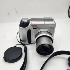 Olympus CAMEDIA C-730 Ultra Zoom 3.2MP Digital Camera Metallic Silver Tested 