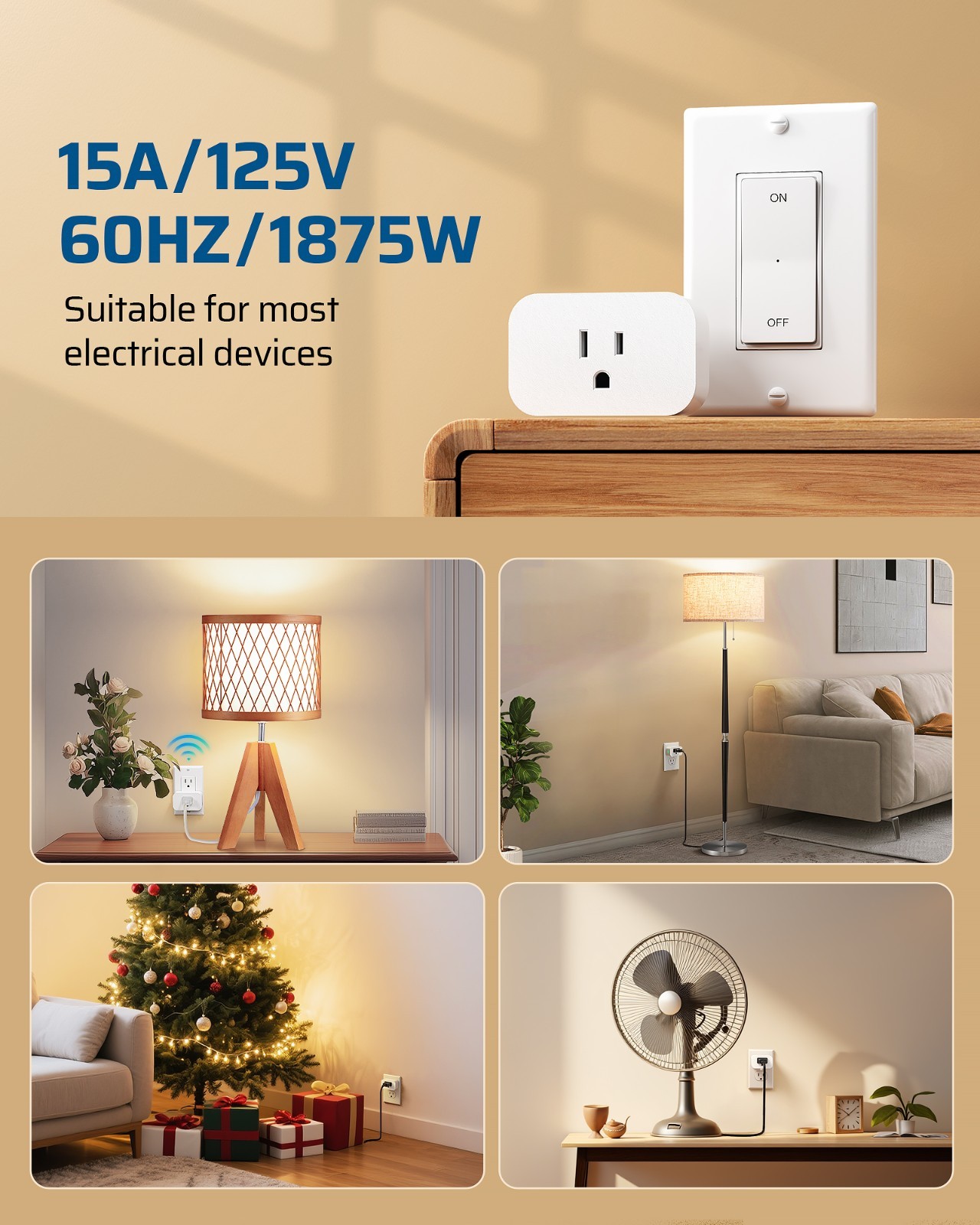 DEWENWILS Remote Control Outlet, Magnetic Wireless Light Switch, No Wiring