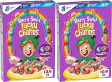 (Free Duty Tax) Lucky Charms Berry Swirl Breakfast Cereal with Marshmallows,