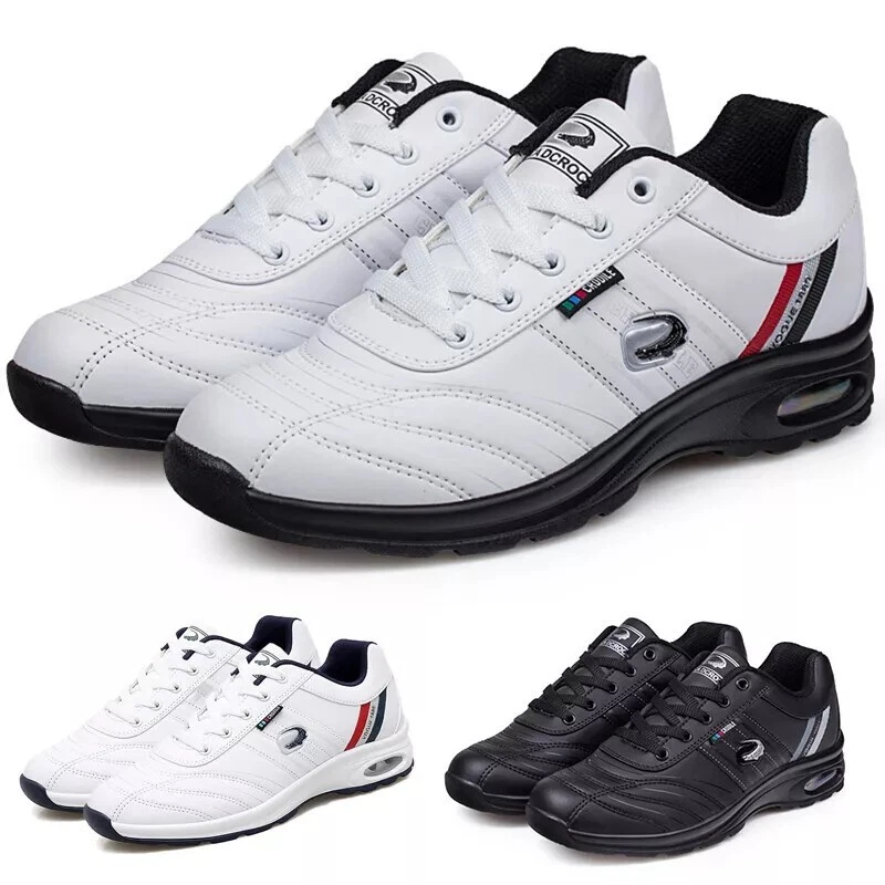 Mens Waterproof Golf Shoes Breathable Sports Trainers with Spiked Rubber Sole