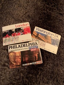 Lot of 3 Pocket Popout Maps, London, Philadelphia, Washington DC