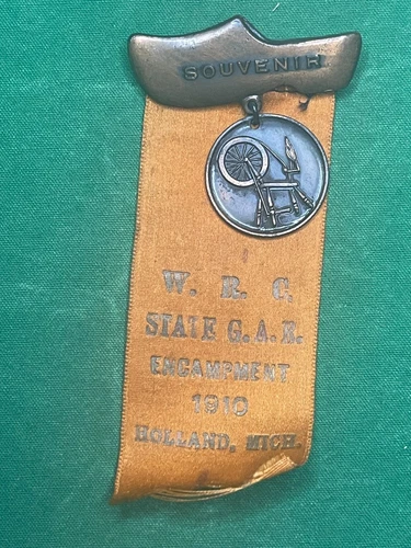 ANTIQUE 1910 State Encampment Holland Mi. WOMAN'S RELIEF CORPS  RIBBON