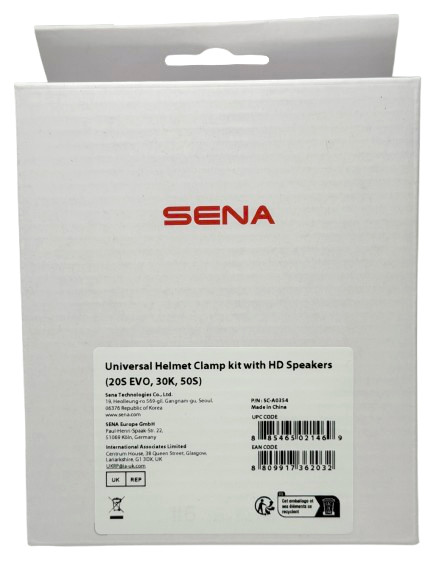 Sena 50S Motorcycle Bluetooth Headset Set with SC-A0354 HD Speakers Clamp Kit