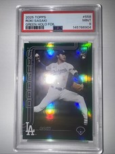 2025 Topps Series 2 Roki Sasaki #558 Green Holo Foil /99 (RC) DODGERS PSA 9