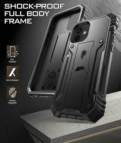 Case For iPhone 12/12 Pro 6.1 inch Shockproof Dual Layer Phone Cover Black - Picture 6 of 7